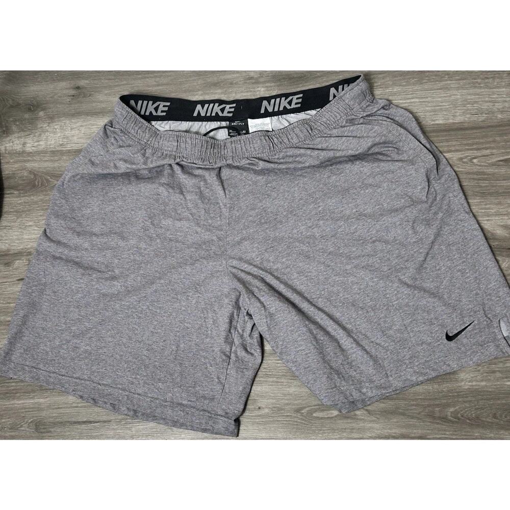 Nike Dri-FIT Men’s Athletic Shorts Gray Black Logo Size 4XL NWT